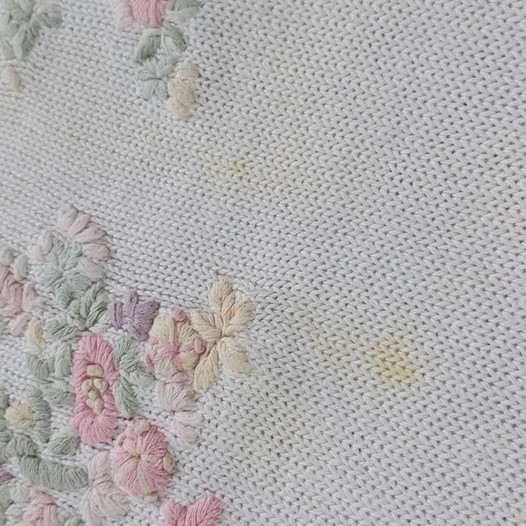 Vintage Floral Sewin White Oaks London Crewneck Knitted By Hand - Picture 4 of 6